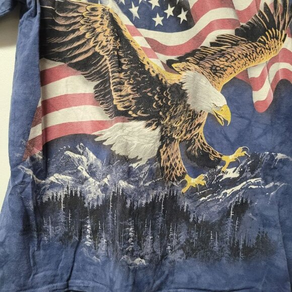The Mountain Eagle American Flag Tee Shirt Blue‎ Murica USA Independence Mens M - Picture 3 of 6